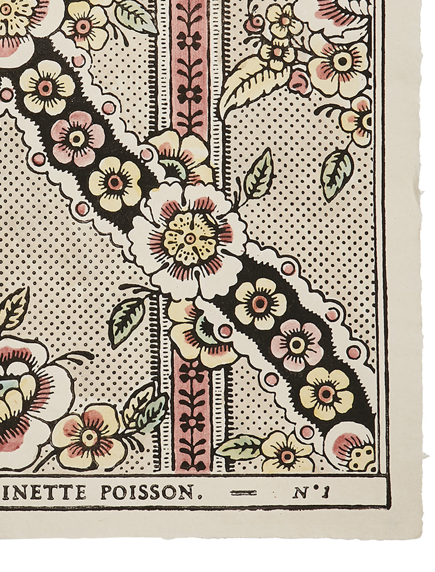 Papier dominoté "Guirlandes de fleurs"
