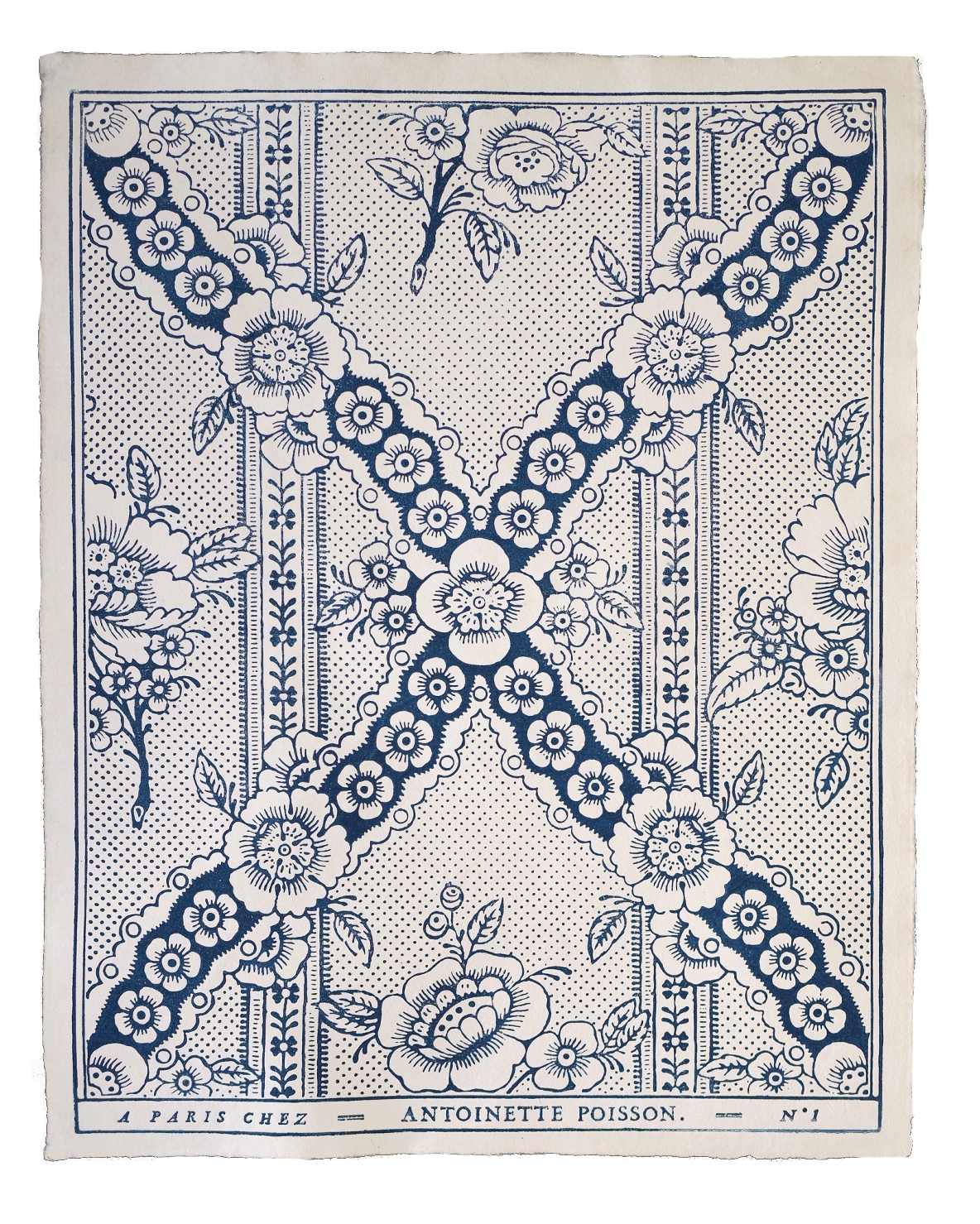 Papier dominoté "Guirlandes de fleurs"
