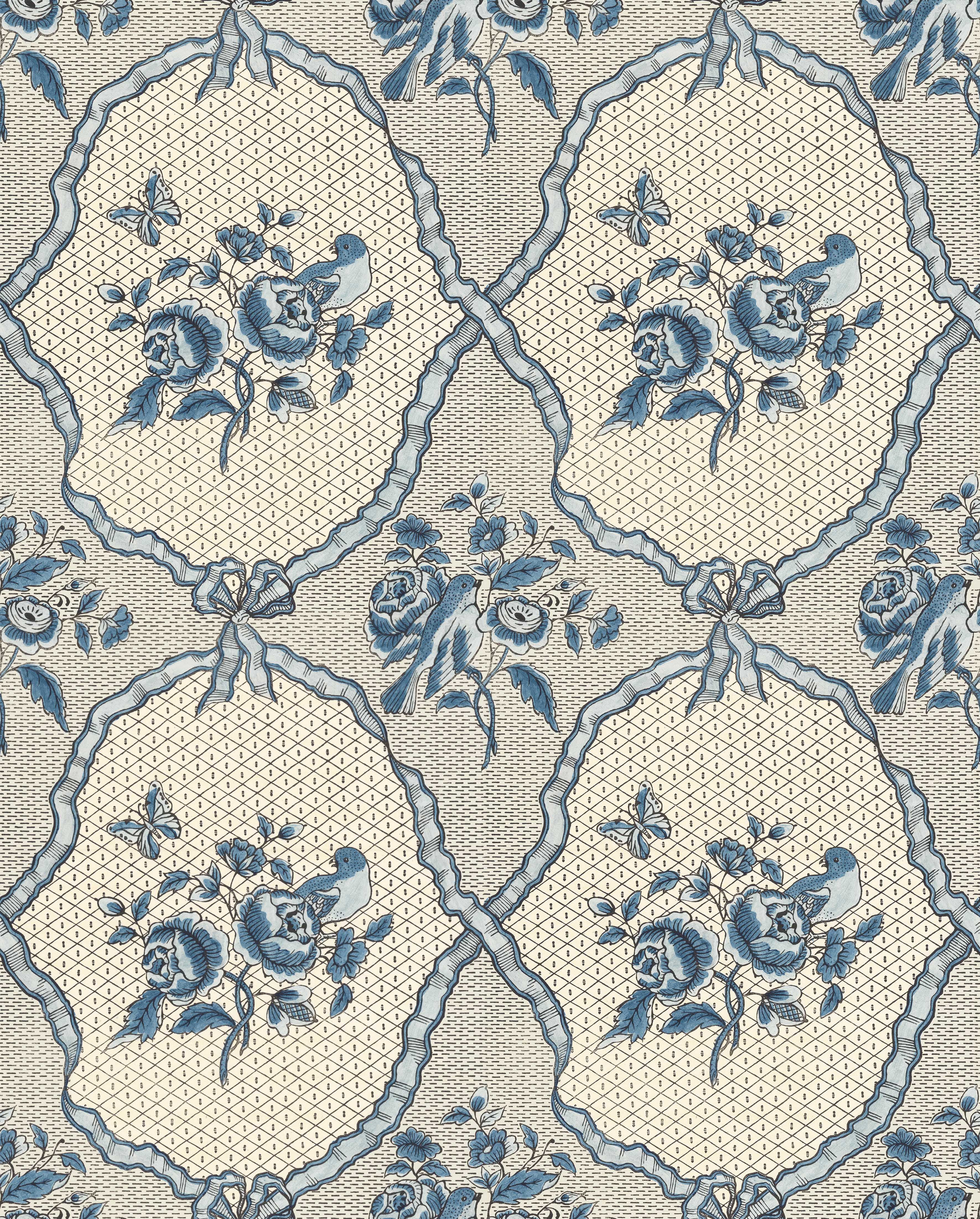 Papier peint "Rubans & Oiseaux"