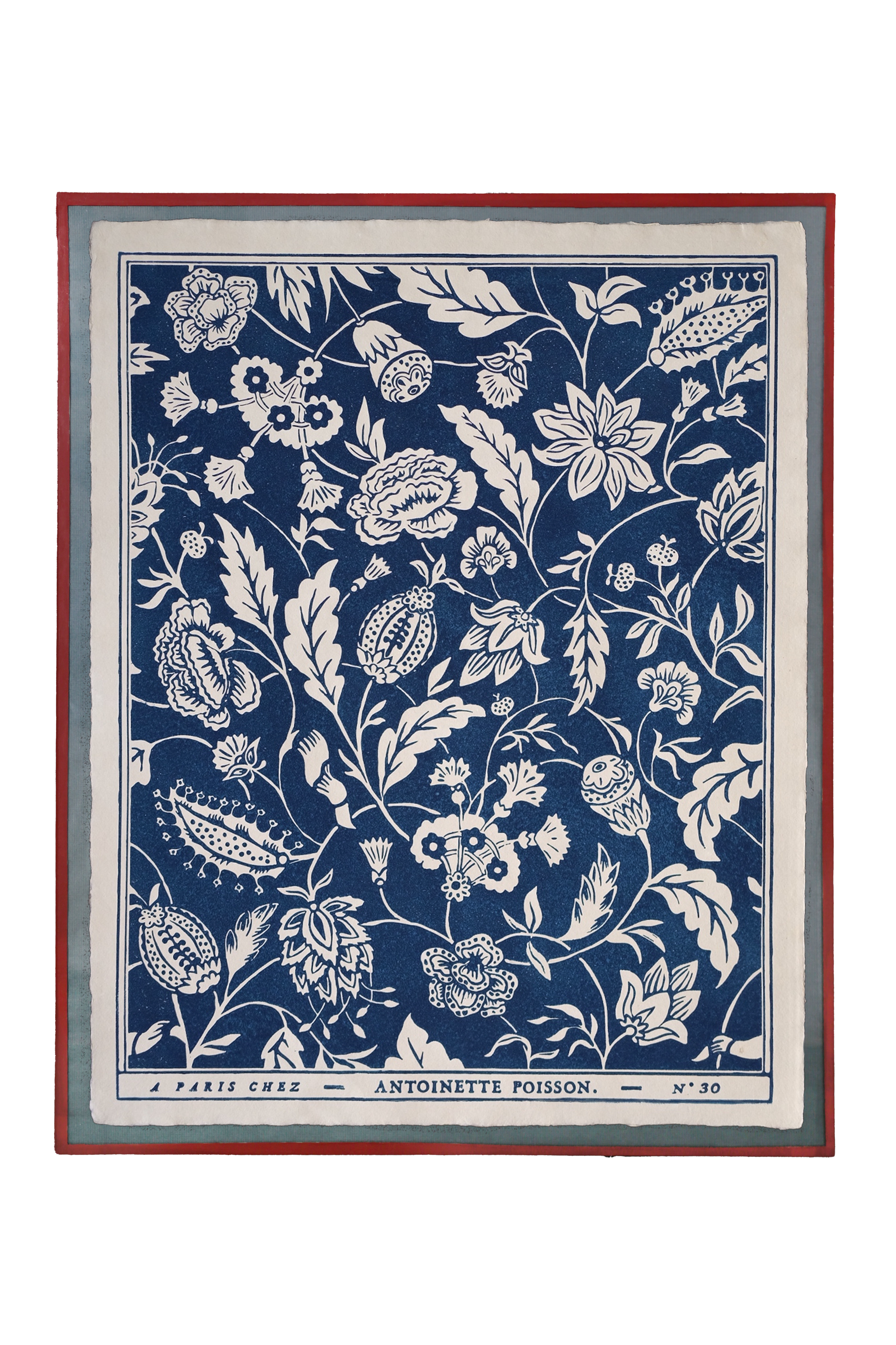 Framed domino paper "Indienne"