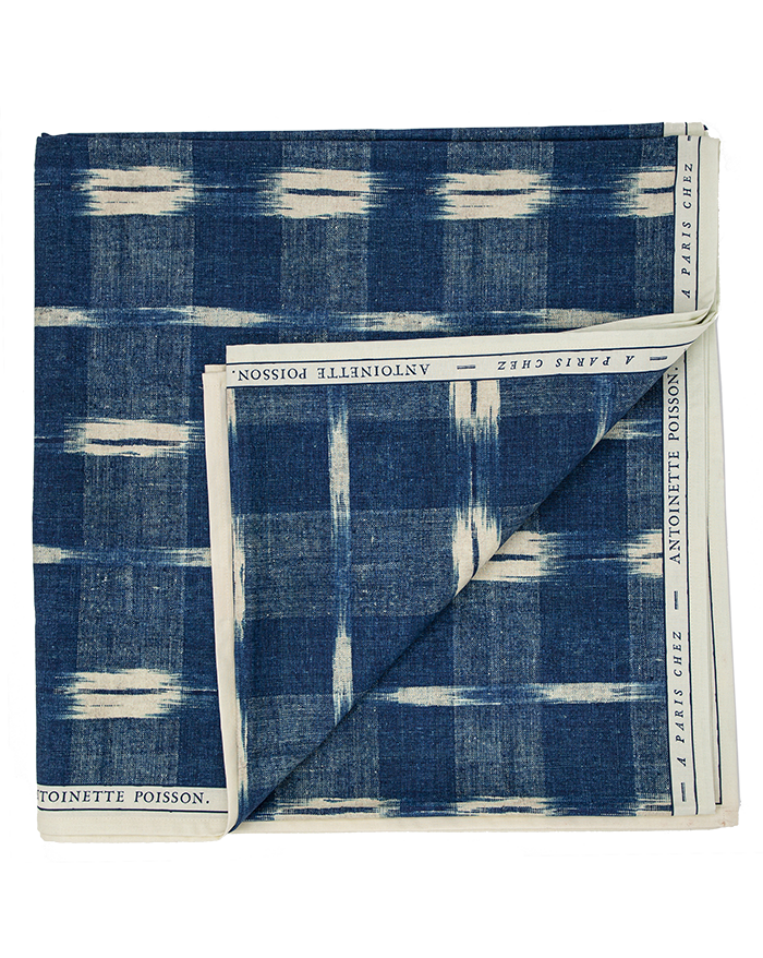 Square tablecloth "Flammé indigo"