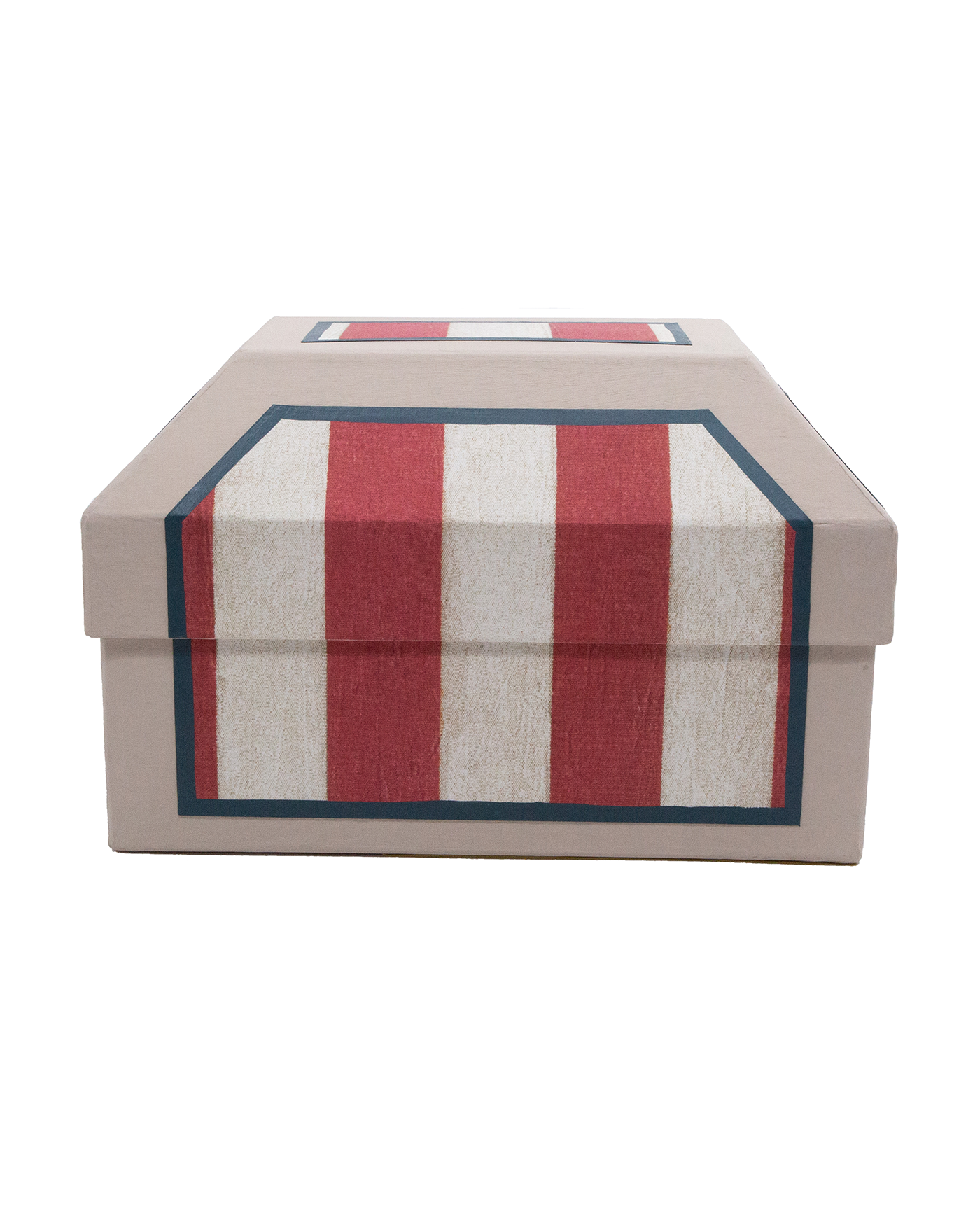 Petite boîte coffre "Rayures rouges"