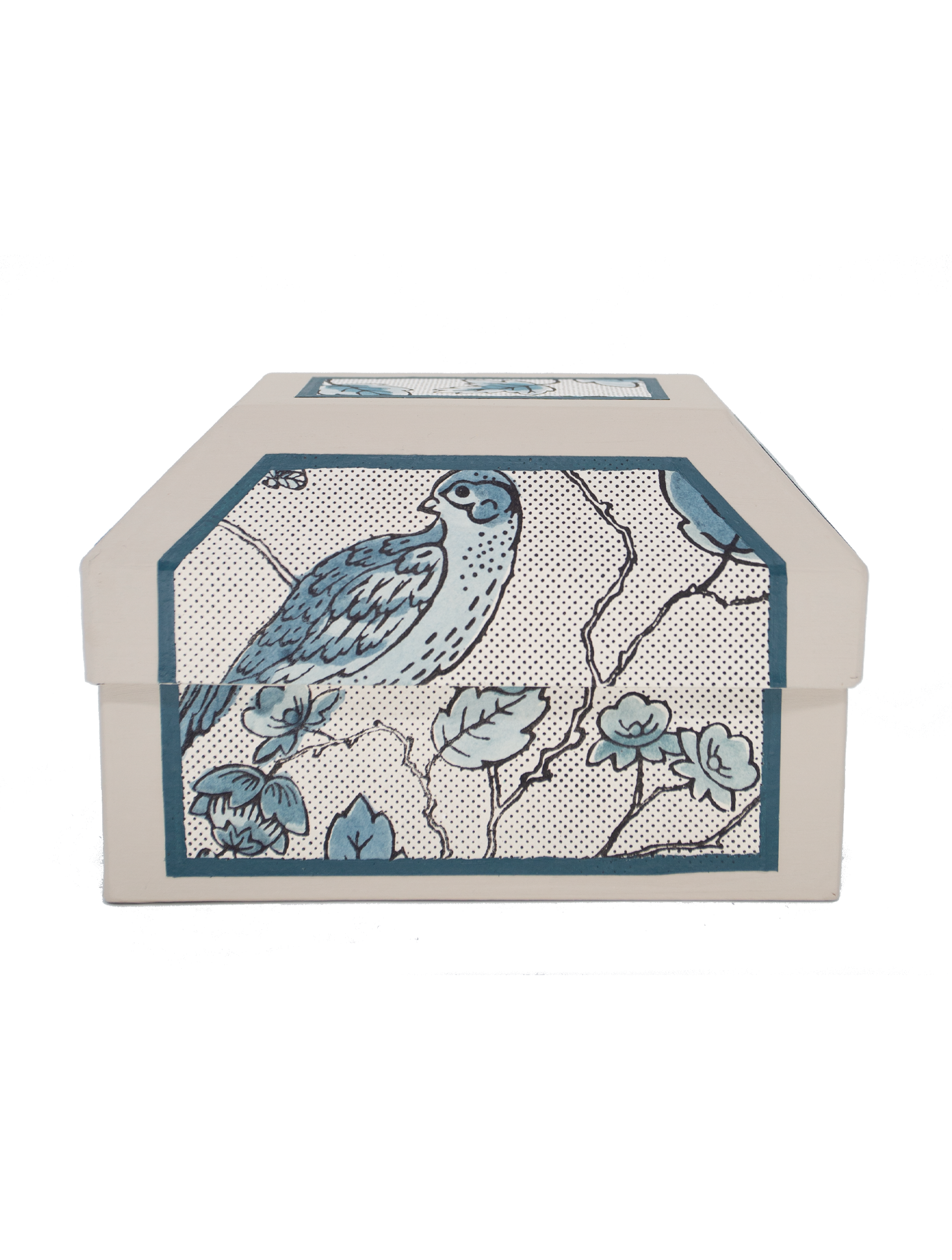 Petite boîte coffre "Oiseaux et feuillage"