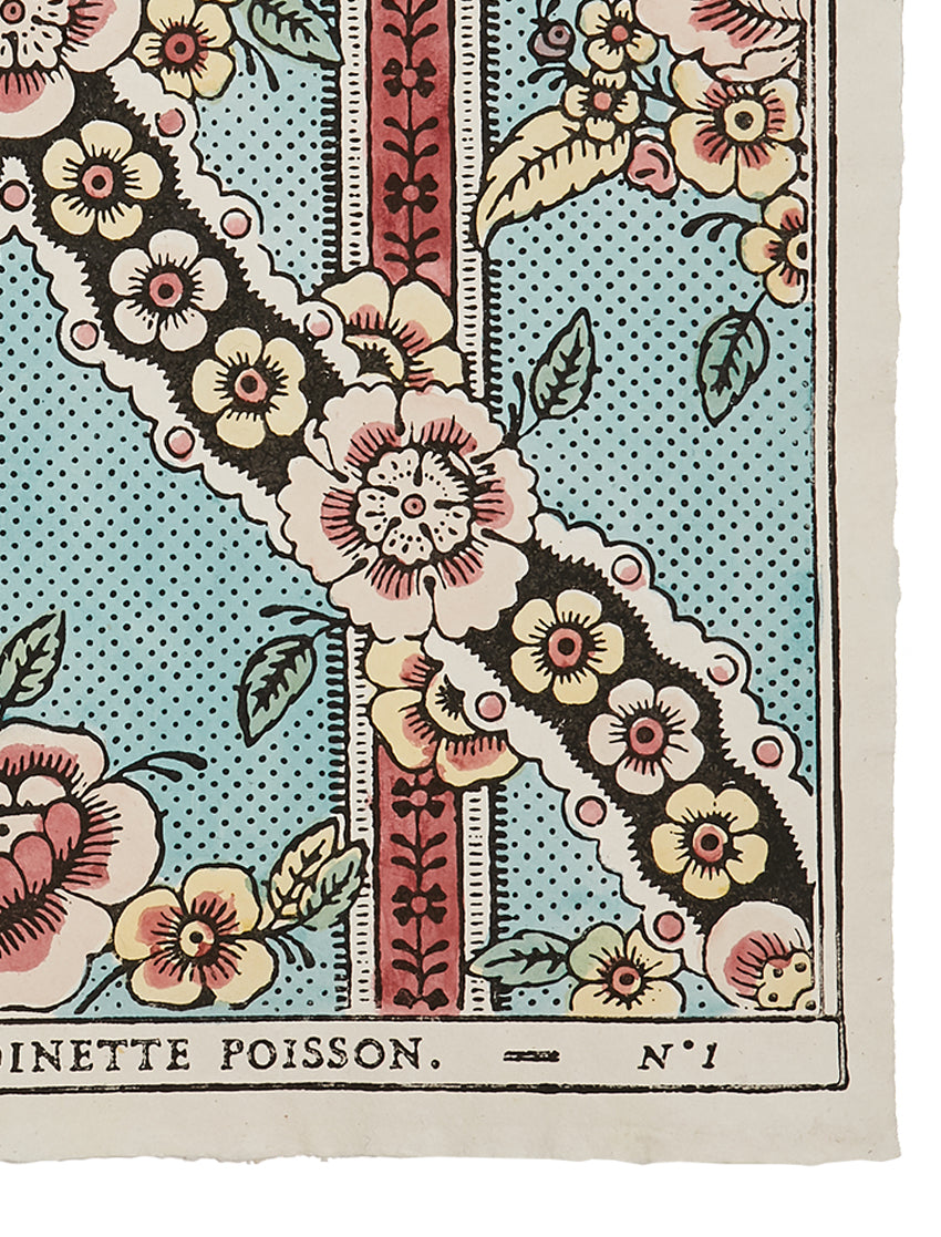 Papier dominoté "Guirlandes de fleurs"