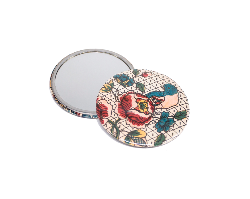 Miroir de poche "Rubans & Oiseaux"