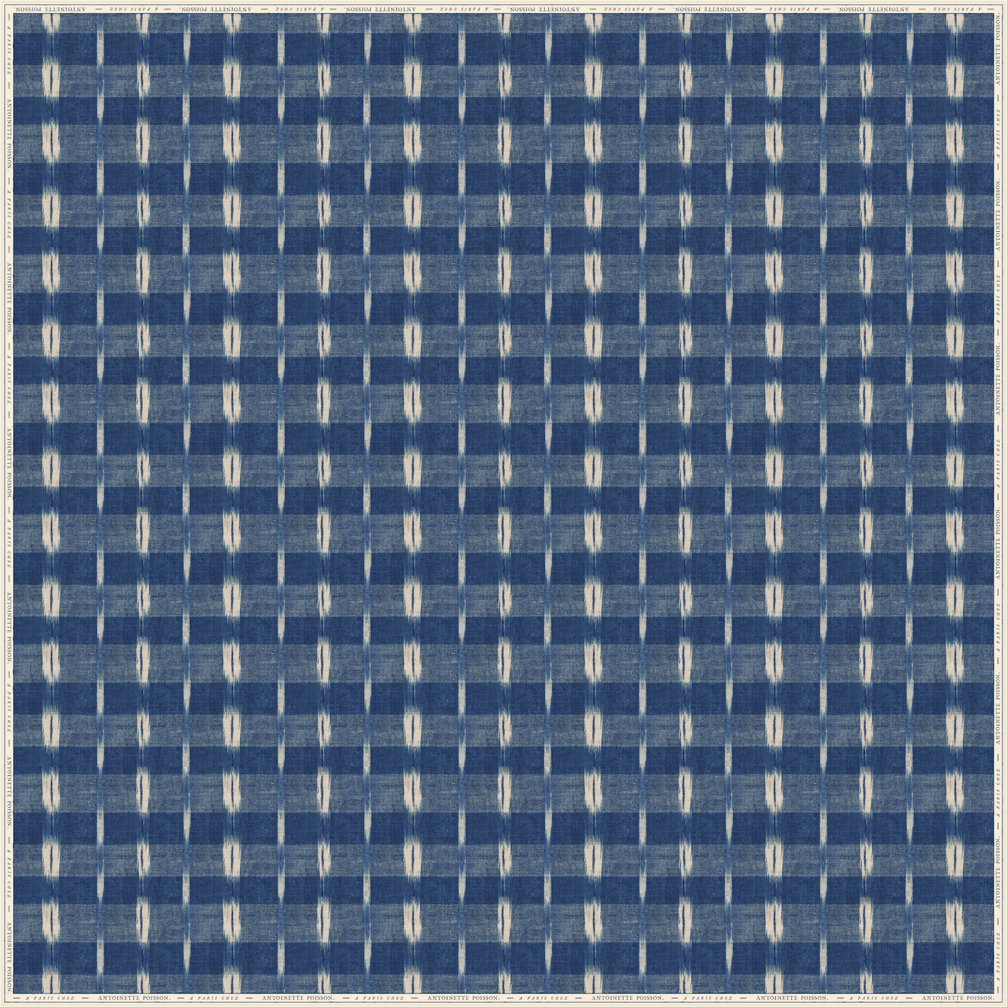 Square tablecloth "Flammé indigo"