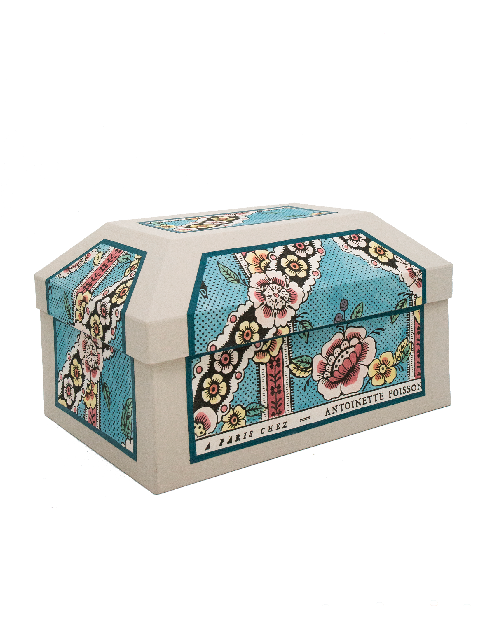 Moyenne boîte coffre "Guirlande de fleurs"