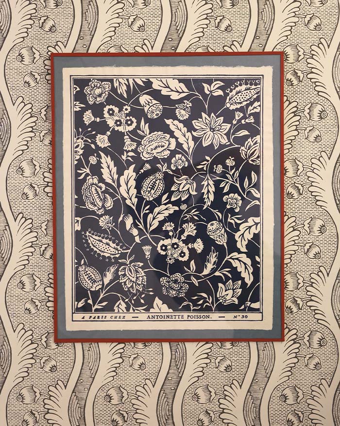 Framed domino paper "Indienne"