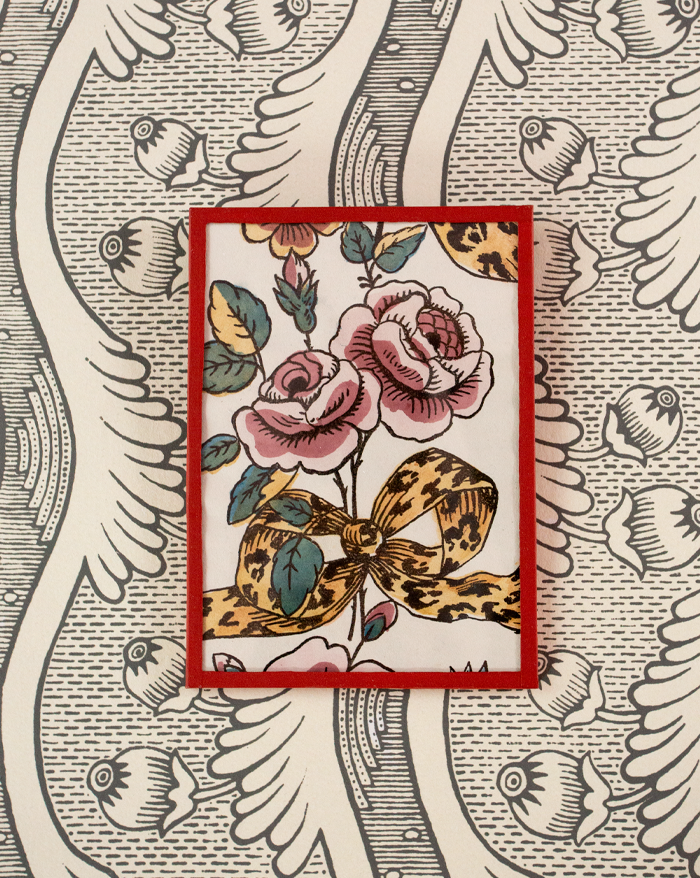 Framed domino paper "Marie-Antoinette bows"